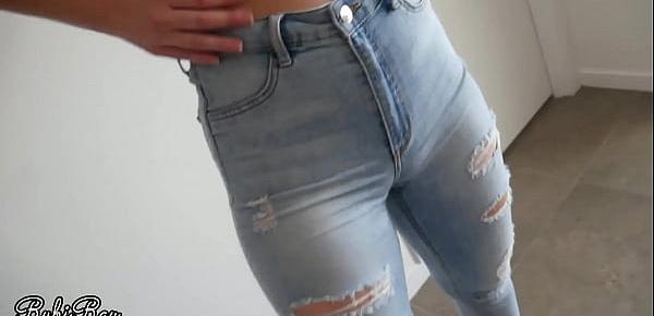  Step Sister begs for cum in her panties and Denim Jeans - Rubiray amateur couple